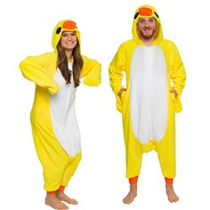 a man and woman dressed in pokemon onesuits