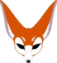 an orange fox's head with black eyes