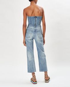 Sasha Denim Bustier Top Denim Bustier Top, Denim Bustier, Spring Racing, New Bottega, Ronny Kobo, Tony Bianco, Bustier Top, Light Wash Denim, Denim Top