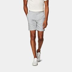 This relaxed take on our Fellini fit brings a summer-ready pair of shorts to your smart casual wardrobe. Tailored slim to mid-thigh, it features the signature Gurkha-style closure. Slim Fit Bottoms For Business Casual Summer, Slim Fit Bottoms For Summer Business Casual, Casual Slim Fit Bottoms For Summer, Summer Business Casual Slim Fit Bottoms, Slim Fit Summer Shorts, Slim Fit Summer Bottoms Short Length, Summer Slim Fit Shorts, Cotton Bermuda Shorts With 5-inch Inseam For Summer, Modern Relaxed Fit Summer Bottoms