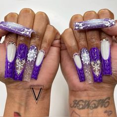 📸: nailprofessorv Purple Christmas Nails, Purple Christmas, Purple