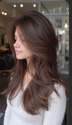 Haircut For Oval Shaped Face Girl, Heart Shape Haircut, Thick Coarse Hairstyles, Hair Color Ideas For Tan Skin, Chest Length Haircut, New Haircut For Long Hair, Haircut For Wavy Hair, Haircuts For Medium Length Hair