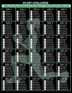 the 30 day challenge is shown in green and black