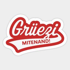 a sticker with the word griezzi in red and white lettering on it