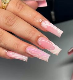 French Acrylic Nails, Long Acrylic Nails, 3d Nails, Cute Acrylic Nails, Acrylic Nail Designs, Swag Nails, French Nails, White Nails, Short Nails