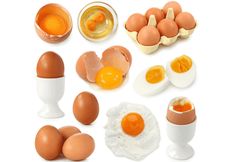 an assortment of different types of eggs