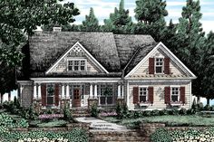 this is an artist's rendering of these country house plans for the front of their home