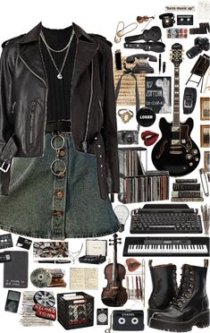 Grunge Outfits 90s Female, Upscale Grunge Outfits, Rock Retro Outfit, 90s Grunge Rock Outfit, 90 Vibes Aesthetic Outfit, Grunge Style Guide, 90s Grunge Look Outfits, Rock Clothing Aesthetic, Womens Grunge Outfits