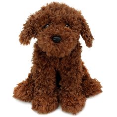 a brown dog stuffed animal on a white background