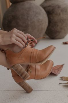 Josephine. Handmade Lace up Leather Heels – ELF Brown Heel Boots, Oxford Wedges, Lace Oxfords, Elf Shoes, Perfect English, Oxford Heels, Wooden Heel, Women Oxford Shoes, Handcrafted Leather