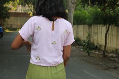 "Linen top for women, Light pink top, Linen crop top, Linen blouse, Made to order, Custom made, Plus Size Hand embroidered linen blouse perfect for a sunny day! Goes best with the trendy linen skirt! -Model height: 5'3\" wearing size S -Length: 19.5\" -Fit: straight The top is hand embroidered with maggam work. This is a one of a kind of hand work called Maggam embroidery. Maggam work is exquisite needlework of repeated fine chain stitches, worked in multi-coloured silk on a satin or cotton grou Pink Summer Crop Top Shirt, Pink Summer Cropped Shirt, Pink Crop Top For Summer, Pink Summer Crop Top, Pink Short Sleeve Crop Top For Day Out, Embroidered Summer Crop Top, Spring Cotton Crop Top With Floral Embroidery, Cropped Floral Embroidered Summer Top, Floral Embroidered Crop Top For Summer