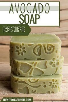 homemade avocado soap recipe with text overlay