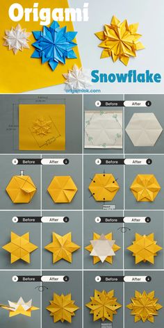 how to make an origami snowflake