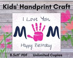 a sign that says, i love you mom happy birthday 8x10 printable