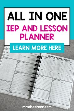 a notebook with the title all in one step and lesson planner on top of it