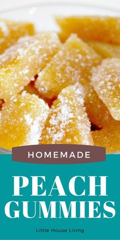 homemade peach gummies recipe with text overlay