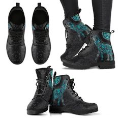 Lucky Mandala Elephant Boots | woodation.myshopify.com Vegan Boots Women, Boho Chic Boots, Bohemian Boots, Chalkboard Christmas, Steampunk Boots, Floral Combat Boots, Quilted Boots, Christmas Boots, Vegan Leather Boots