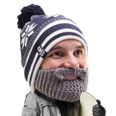 Beard Head - funny knit beard hat beanie Knitted Beard, New Beard Style, Beard Beanie, Cool Beanies, Beard Hat, Funny Hats, Grey Beanie, Cap Fashion, Womens Fashion For Work