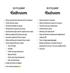 two different types of bathroom cleaning and hygiene tips on a white background with the words, is it clean or isn't it clean?