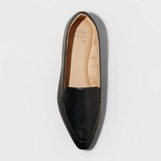 Add a touch of elegant style to your footwear with these Hayes Loafer Flats from A New Day™. The closed almond-toe loafers are set on a 0.25-inch block heel with a memory foam insole and a classic faux-leather upper in a solid color. Easy slip-on design completes the look and is perfect for meeting your everyday needs and easy to pair with dressier ensembles. A New Day™: Style that goes wherever you do. Fall Synthetic Slip-ons For Office, Slip-on Flat Shoes For Work, Flat Slip-ons For Workwear, Flat Slip-ons For Work, Fall Office Slip-ons In Synthetic Material, Fall Workwear Synthetic Slip-ons, Closed Toe Ballet Flats For Fall Workwear, Classic Slip-on Ballet Flats For Formal Occasions, Slip-on Synthetic Flats For Work