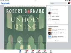 the facebook page for robert barnard's book, unholy dying