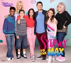 the cast of disney channel's sydney to the max poses for a group photo