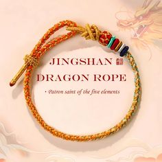 the dragon rope bracelet is made with multicolored cords