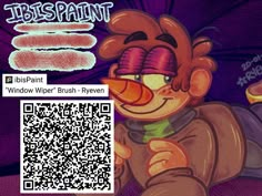 an image of a cartoon character with a qr code