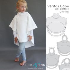 Veritas cape poncho pattern and tutorial 12m-14y holiday | Etsy Poncho Pattern Sewing, Cape Pattern Sewing, Kids Poncho, Poncho Pattern, Poncho Style, Poncho Cape, Crochet Poncho, Diy Baby