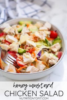 a salad in a bowl with a fork