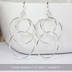 Small Orbital Hooptastic Hoop Sterling Silver Earrings | Etsy Modern Handmade Hoop Earrings For Anniversary, Handmade Modern Hoop Earrings For Anniversary, Unique Small Hoop Hypoallergenic Earrings, Unique Hypoallergenic Small Hoop Earrings, Hypoallergenic Small Hoop Earrings, Cute Headphones, Sterling Silver Earrings, Silver Earrings, Hoop Earrings