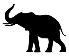 an elephant silhouetted against a white background