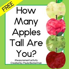 an apple is shown with the words how many apples tall are you? on it