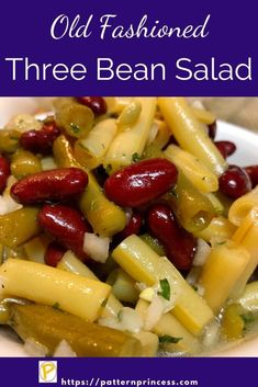 a bowl filled with beans and other vegetables