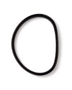 a black rubber band on a white background