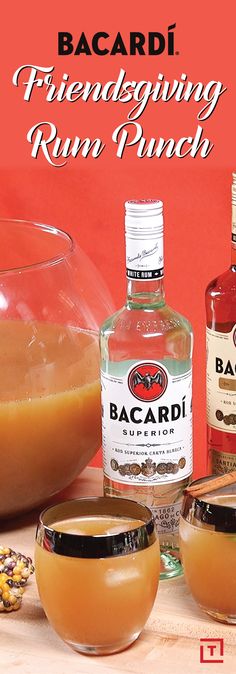 an advertisement for bacardi rum punch on a table