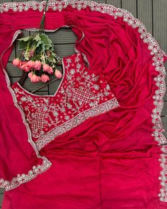 *New Super Trending Embroidery cording work ready to wear saree with Embroidery Blouse*

*💃SAREE DETAILS*

*Fabric* :  Heavy Chinon 
*WORK*. : Embroidery cording work
*Stiching type*    : Ready to wear

*💃 BLOUSE*
*Fabric*- Banglori
*Work*- Embroidery cording work ( full Stiched)
*Size*- Full Stiched upto 42

*Weight* :- 800 gram

*Rate:- 1799/-free shipping*

*👍🏻 SUPREME QUALITY AS ALWAYS*

~Studio Saree With Embroidery Blouse, Trending Embroidery, Embroidery Blouse Saree, Saree With Embroidery Work, Embroidery Work Blouse, Saree Bollywood, Rani Pink, Patiala Salwar, Ready To Wear Saree