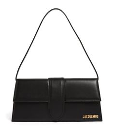 Jacquemus black Leather Le Bambino Long Shoulder Bag. Earn Rewards points when you shop and gain access to exclusive benefits. Shoulder Bag Jacquemus, Outfits With Purses Handbags, Jacmousne Bag, Jaqmeous Bag, Black Jacquemus Bag, Jacquemus Bag Aesthetic, Designer Bags Aesthetic, Shoulder Bags Aesthetic, Surreal Eye