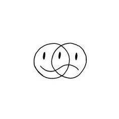 two circles with faces drawn in the middle