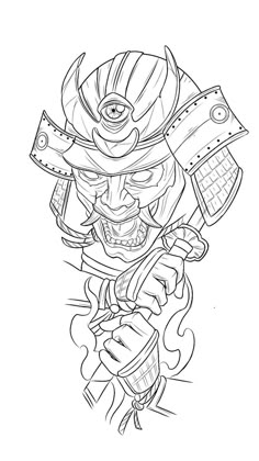 Samurai Tattoo Outline, Tattoo Learning, Kali Tattoo, Black Art Tattoo, Tattoo Zeichnungen, Chicano Art Tattoos, Chicano Drawings, Tattoo Stencil Outline, Japanese Artwork