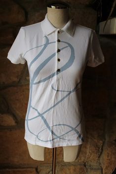 Ralph Lauren Polo Short Sleeve Shirt XS White Gold Button Perfect EUC Letter RL | eBay Lonneke Engel Ralph Lauren, Fitted Polo Shirt With Buttons For Spring, Spring Fitted Button-up Polo Shirt, Fitted Polo Shirt With Button Closure For Spring, Fitted White Button-up Polo Shirt, Fitted Casual Polo Shirt With Buttons, Fitted Preppy Polo Shirt For Spring, Spring Preppy Fitted Polo Shirt, Spring Fitted Preppy Polo Shirt