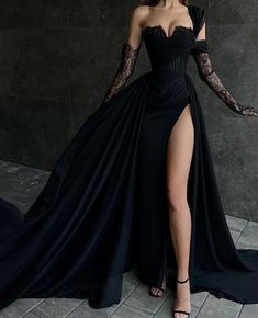 Black Long Sleeve Prom Dress, Prom Dress With Lace, Dress With Lace Sleeves, Black Prom Dress, Beaded Prom Dress, Black Prom