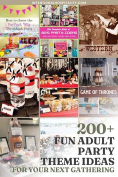 various fun adult party theme ideas Study Printables, Adult Party Themes, Kitchen Guide, Fun Party Themes, Bible Study Printables, Summer Barbecue, Casino Night, Winter Night, Host A Party