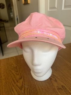 Nice Pink Embellished Womens Baseball cap with shiny trim and elastic for One Size fits all.  Vintage By Faded Glory. Please zoom into pictures as they are a huge part of my description. Black and Silver rhinestones on front cap.  Exactly as pictured. I re-examine all of my finds before shipping. I do love positive feedback and I am available for questions. Adjustable Pink Flat Cap, Pink Adjustable Flat Cap, Baseball Vintage, Blonde Hair Blue Eyes, Bow Jewelry, Porcelain Blue, Womens Baseball Cap, Black Felt, 1960s Fashion