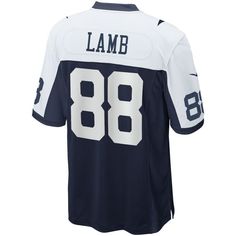 Prove you are the #1 fan of the Dallas Cowboys with this CeeDee Lamb Alternate Game team jersey from Nike! It features bold graphics and a tailored design that makes it easy to get the look of a tried and true Dallas Cowboys fan. You'll love paying homage to your favorite NFL squad in this top-notch jersey!Prove you are the #1 fan of the Dallas Cowboys with this CeeDee Lamb Alternate Game team jersey from Nike! It features bold graphics and a tailored design that makes it easy to get the look of Blue Fan Apparel Jersey For Game Day, Blue Jersey For Game Day, Fan Apparel, Blue Fan Jersey For Game Day, Nike Team Spirit Jersey For Sports Events, Nike Team Jersey With Logo, Nike Team Jersey For Team Events, Nike Team Spirit Jersey With Team Logo, Short Sleeve Sports Fan Jersey, Navy Team Name Football Tops