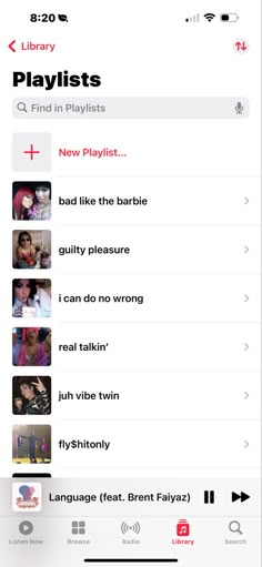 an iphone screen with the playlist section highlighted