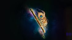 an artistic image of a feather and a wand