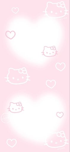 the hello kitty wallpaper is pink and white