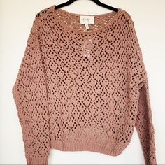 Brand New With Tags Jessica Simpson Boho Crochet Knit Sweater. Super Cozy Material, Perfect For Layering. Size Small Fall Crochet Top With Crew Neck And Crochet Trim, Bohemian Textured Crochet Top For Winter, Fall Crochet Crew Neck Top With Crochet Trim, Bohemian Textured Knit Crochet Top For Fall, Beige Crochet Knit Top For Fall, Casual Crochet Lace Top For Winter, Casual Winter Crochet Top With Crochet Trim, Brown Open Knit Crochet Top For Fall, Fall Crochet Trim Crew Neck Top