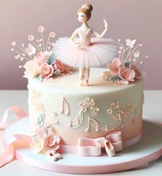 Favorite Cake | Pretty ballerina.❤️ | Facebook Baby Doll Cake, Pinterest Cakes, Cookie Butter Cheesecake, Cake For Baby Girl, Ballerina Birthday Cake, Cake Pinterest, Cake Pretty